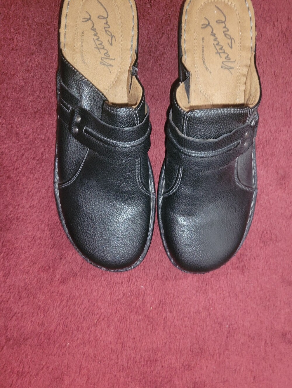 Natural Sole Black Slip-On Comfort Loafers Size 10